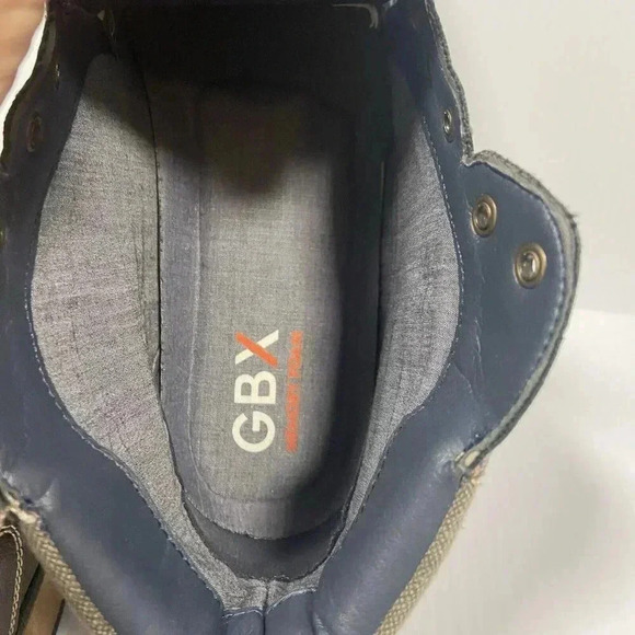 GBX MEN'S Brown Leather Lace Up Kirk ANKLE BOOTS Size 12 M Needs New Laces EUC - Picture 7 of 10